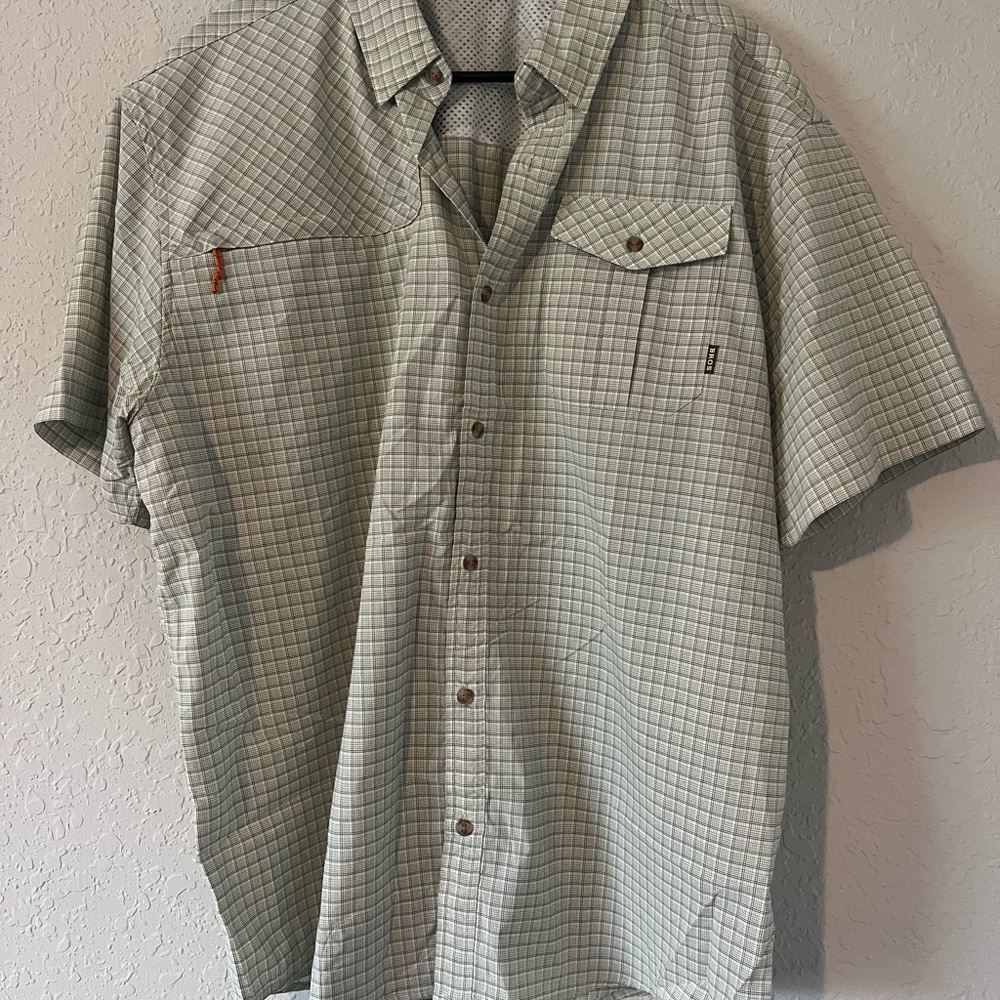 Howler Brothers Light Green Plaid Matagorda Short Sleeve